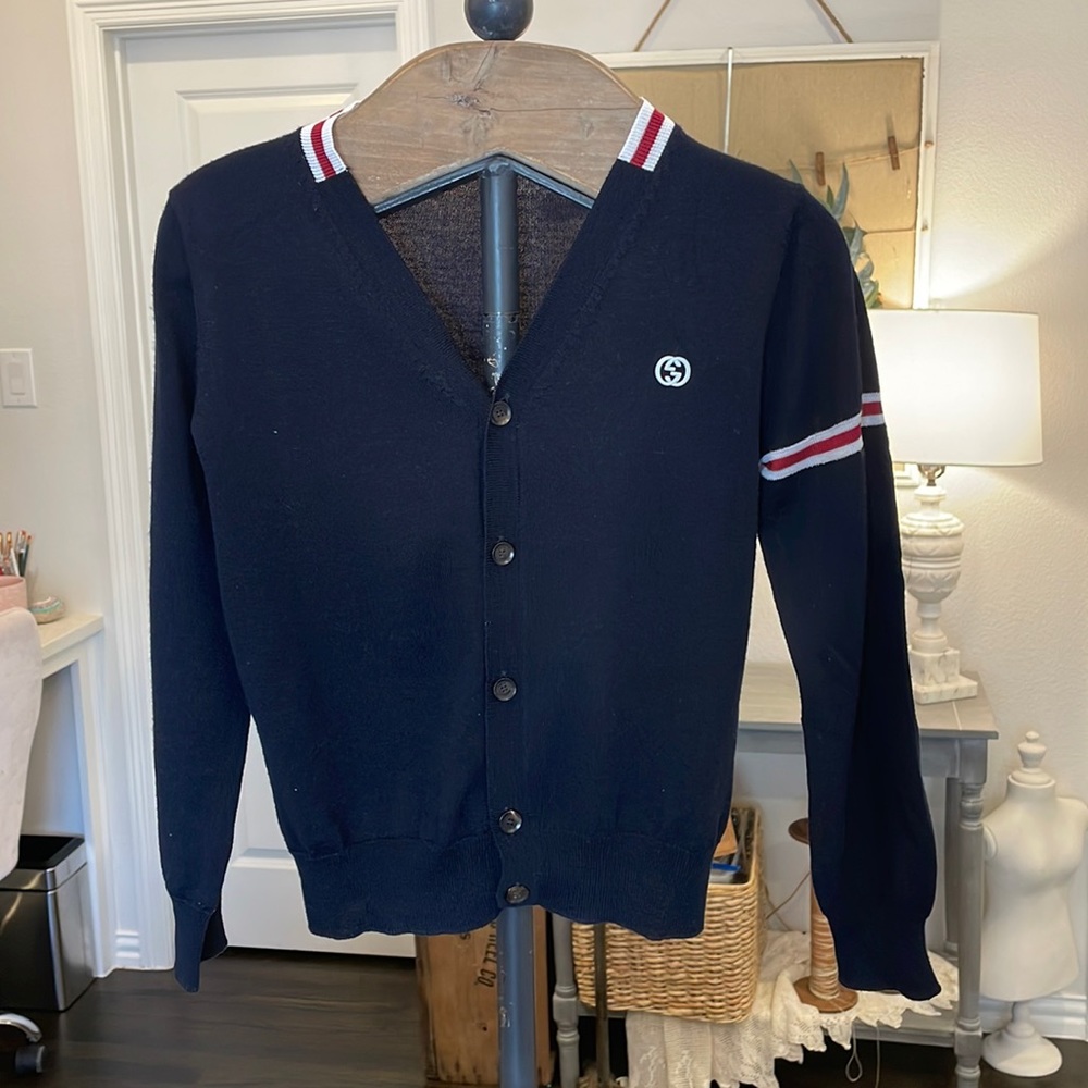 Gucci Kids Navy Cardigan Sweater 6